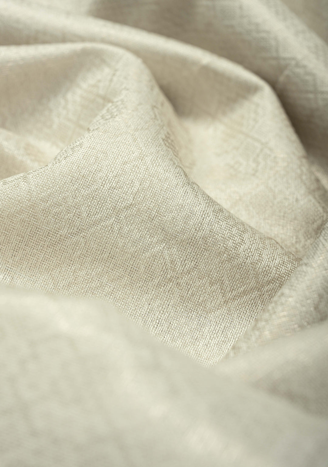 Silver Semi Tussar Saree with Zari Brocade and Minimal Silver Zari Border