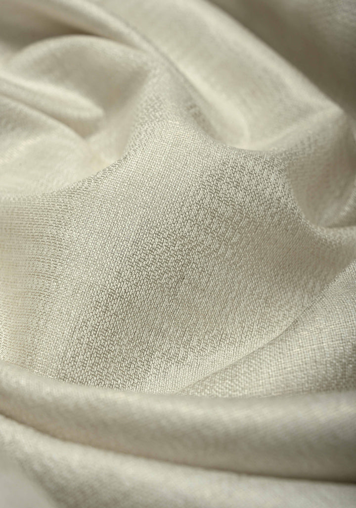 White Semi Tussar Saree with Zari Border