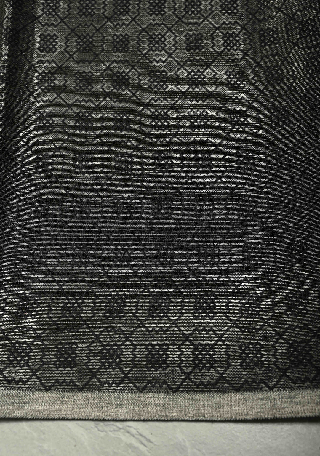 Stunning Black Semi Tussar Saree with Zari Brocade and Minimal Silver Zari Border