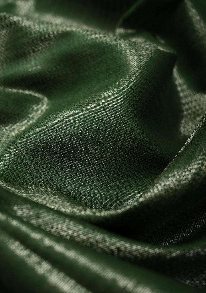 Myrtle Semi Tussar Saree with Temple Silver Zari Border