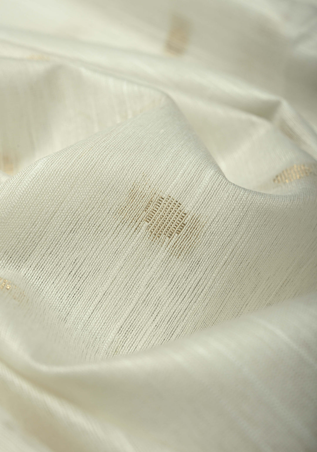 Snow White Semi Tussar Saree with Zari Buttas and Zari Border