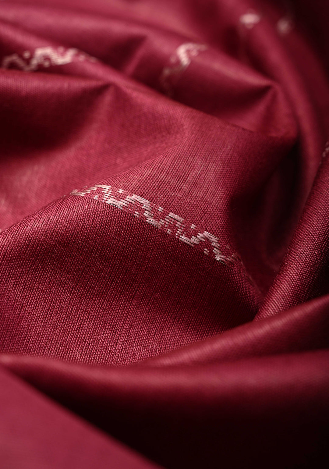 Berry Semi Tussar Saree with Veldhari Stripes and Zari Border