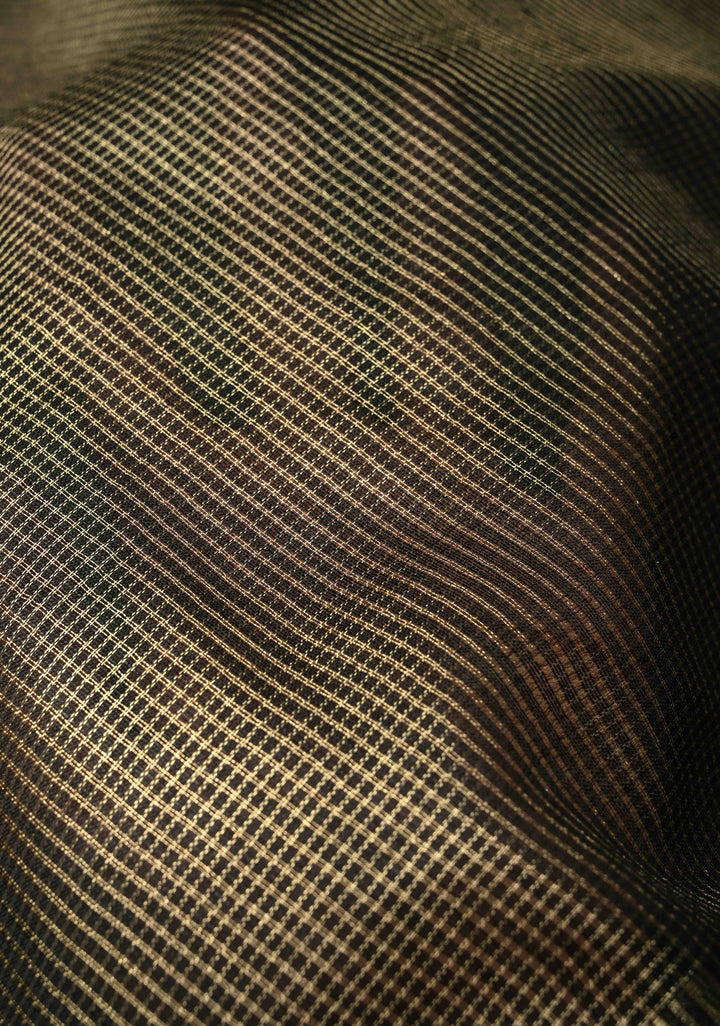 Black Semi Tissue Saree with Zari Border