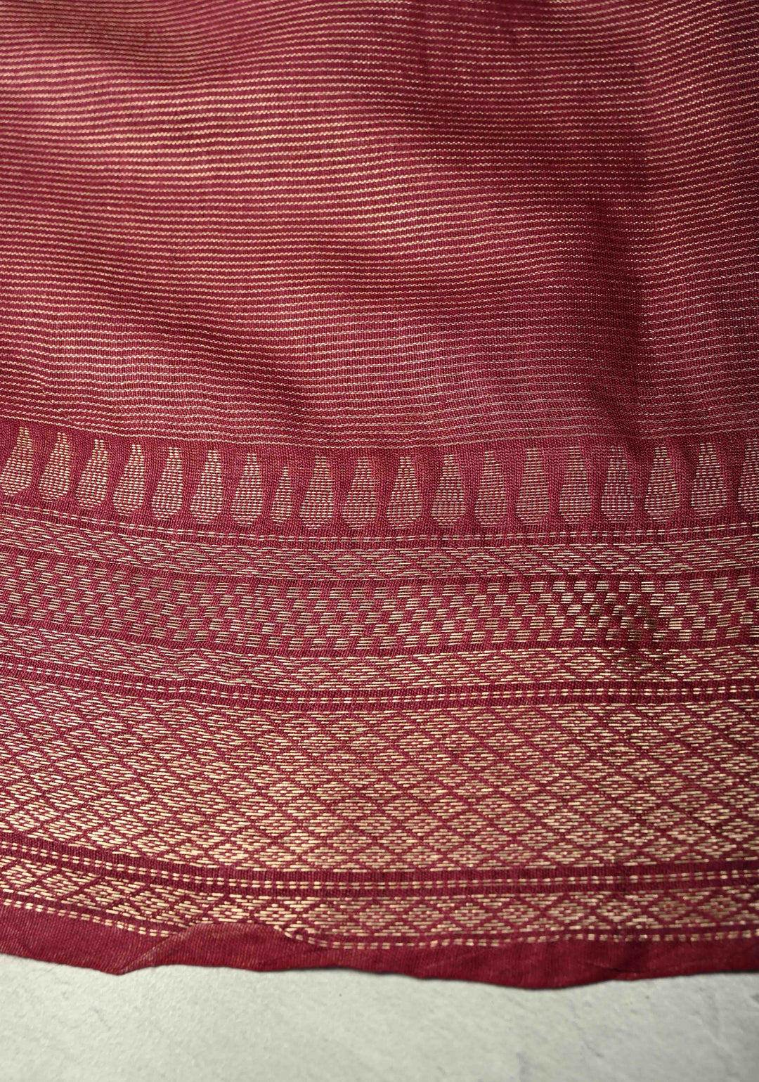 Magenta Semi Tissue Saree with Zari Border