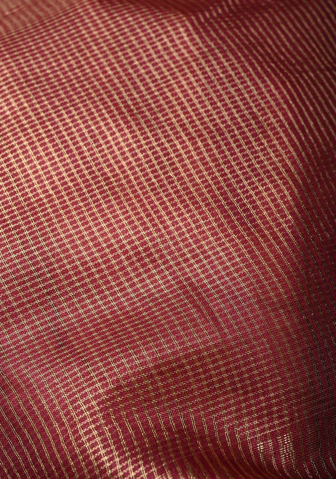 Magenta Semi Tissue Saree with Zari Border