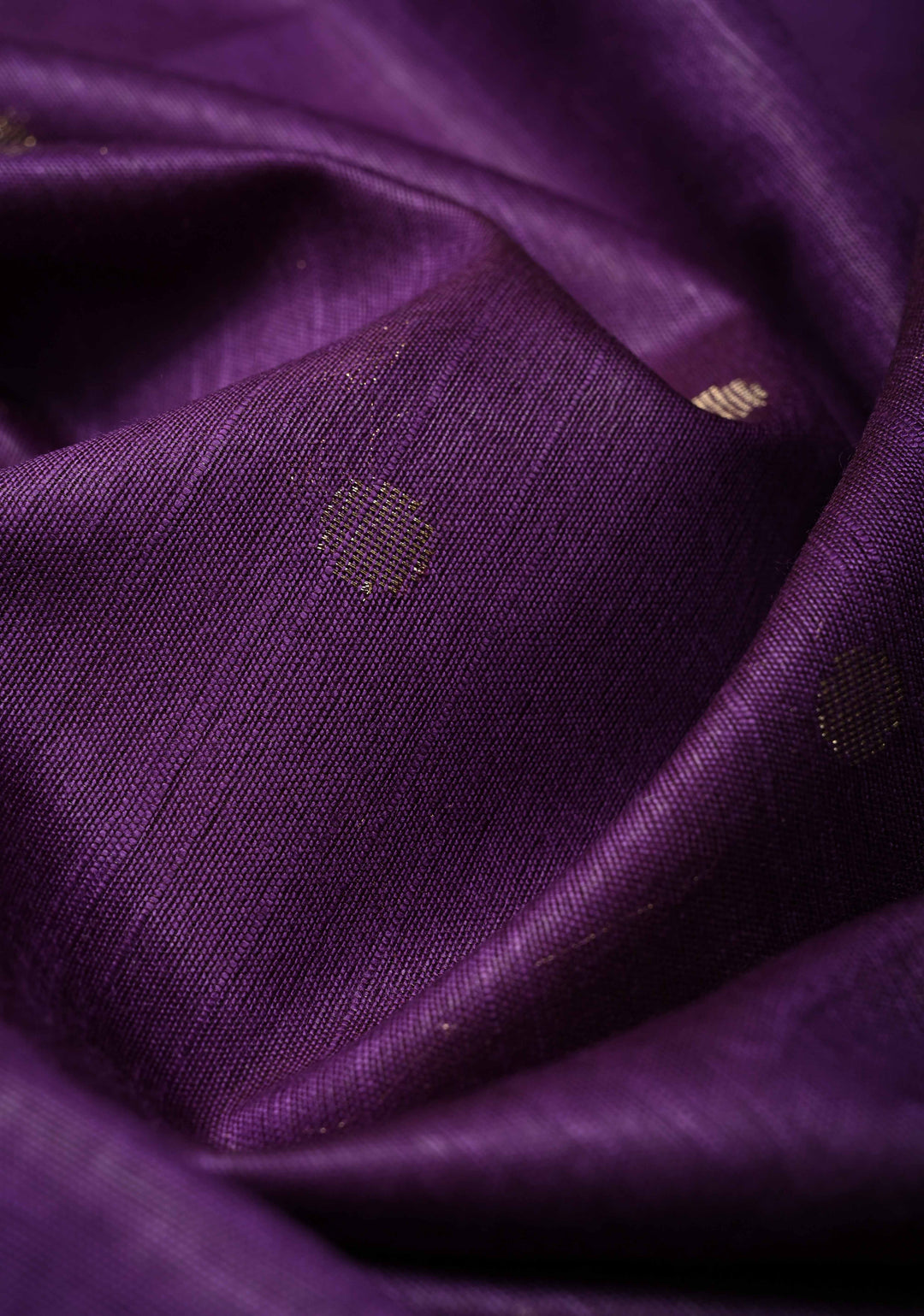 Purple Semi Tussar Saree with Zari Buttas and Zari Border