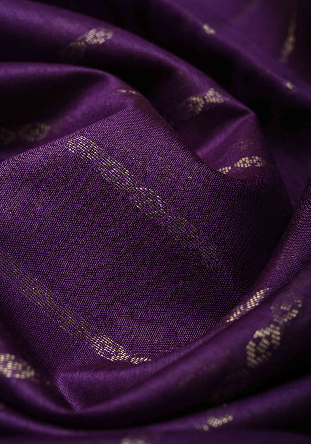 Purple Semi Tussar Saree with Zari Stripes and Zari Border