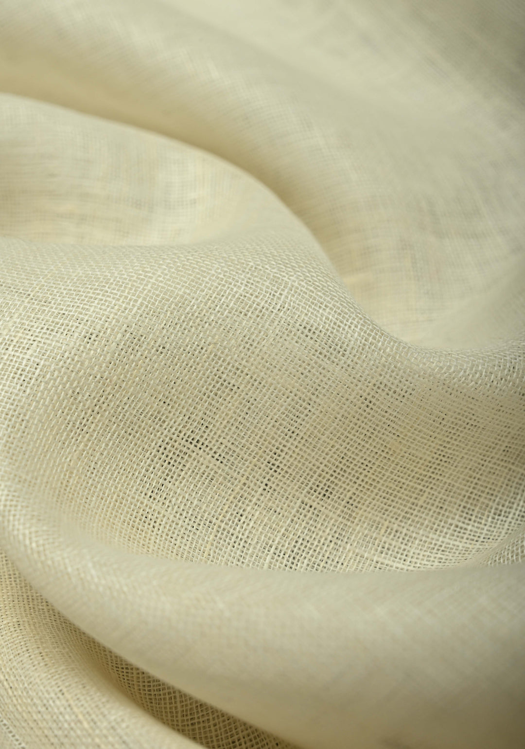 Off White Pure Linen by Linen Saree with Ganga Jamuna Zari Border