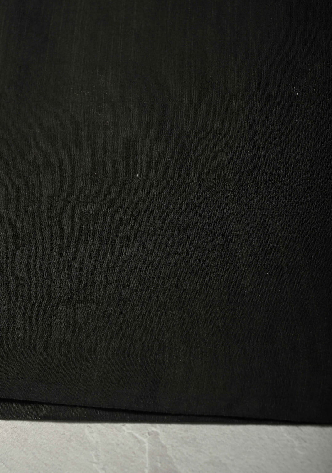 Black Borderless Semi Tussar Tissue Saree with Thread and Zari Buttas