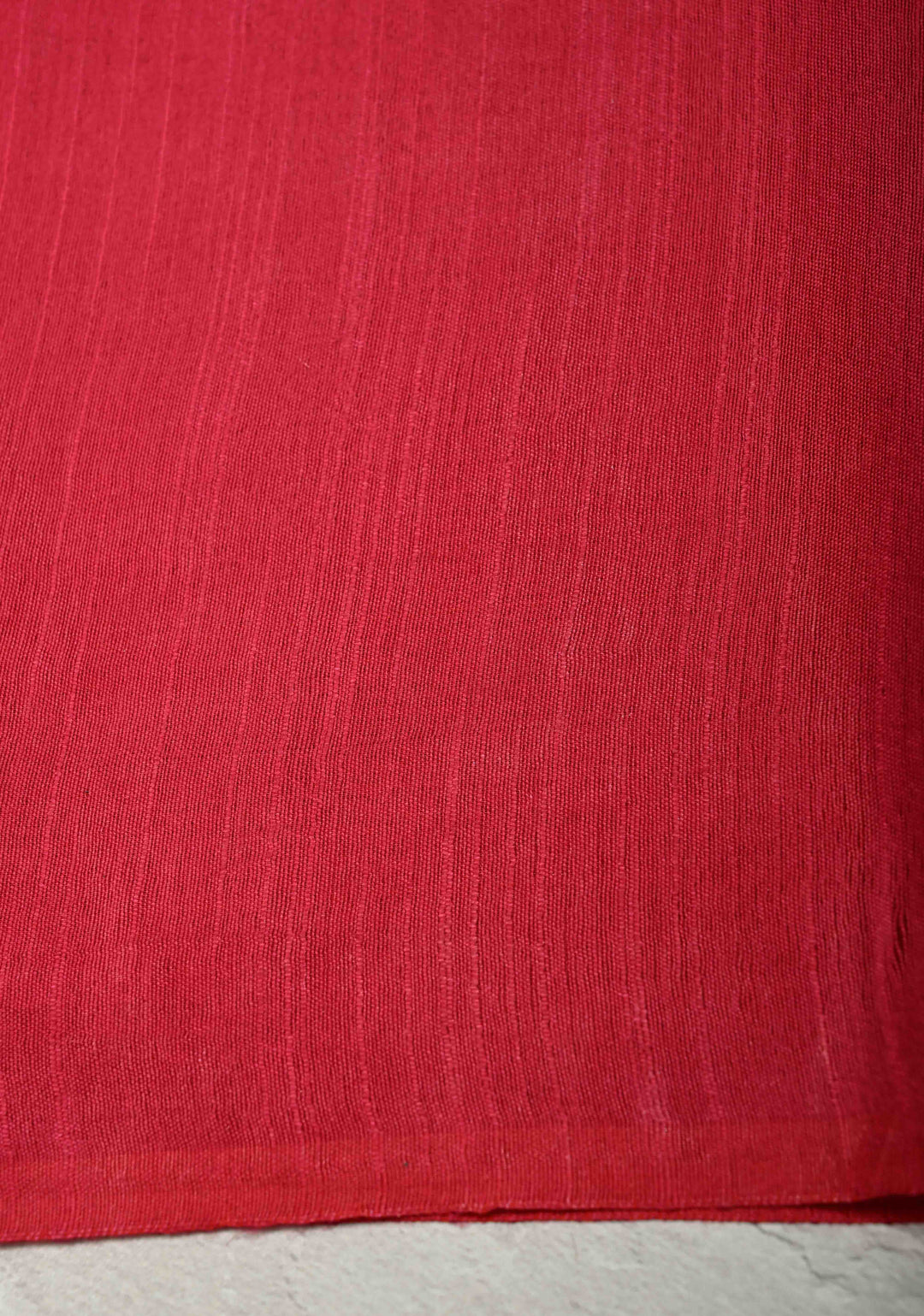 Deep Pink Borderless Semi Tussar Saree with Zari Polka Dots and Thread Stripes