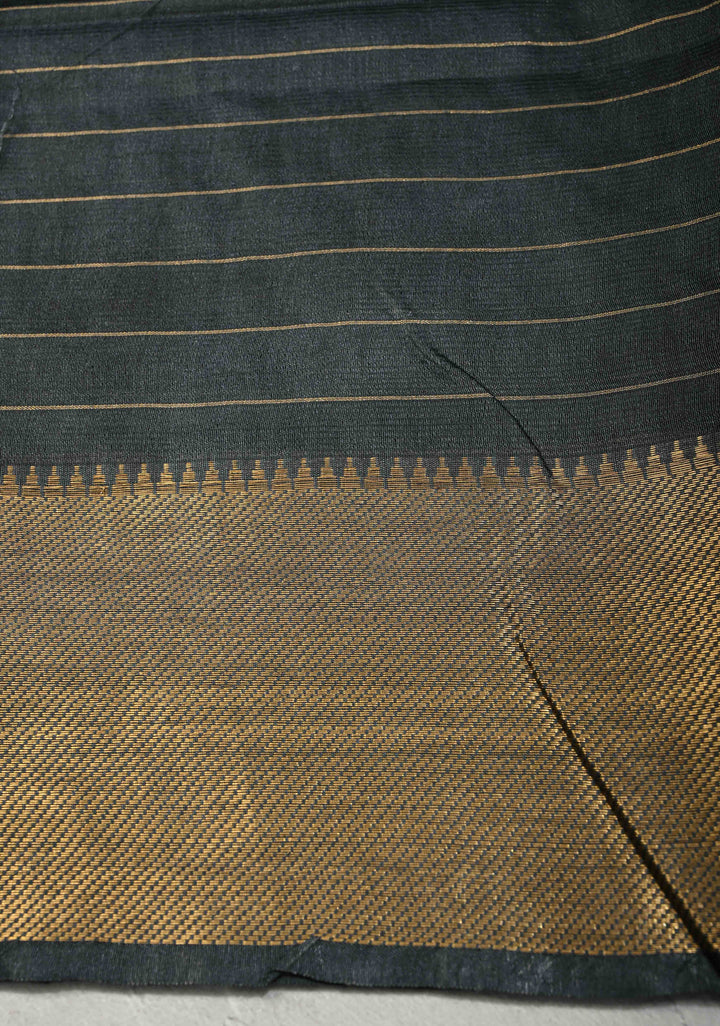 Pink Semi Tussar Saree with Zari Checks and Contrast Zari Border