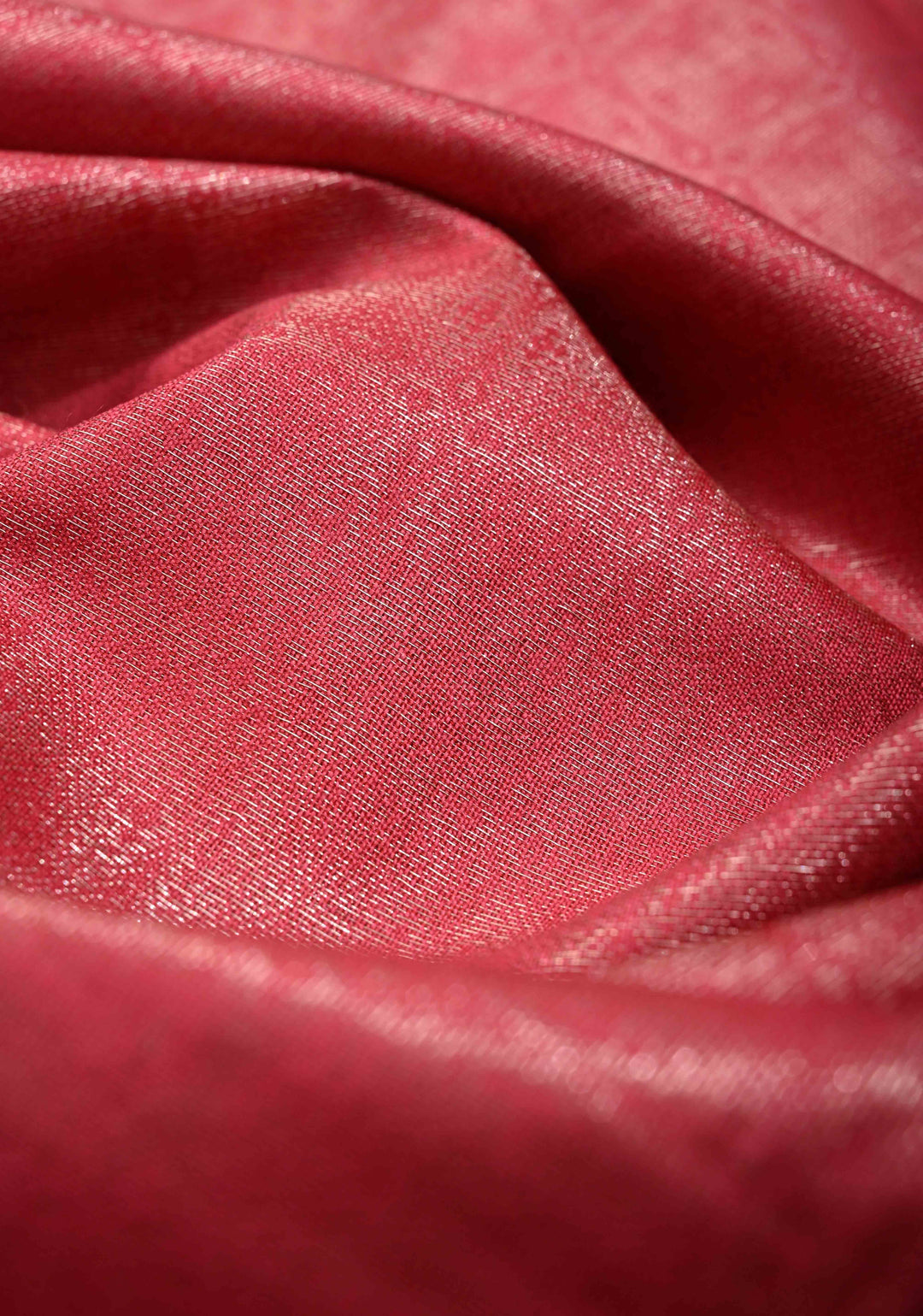 Pink Semi Tussar Tissue Saree with Contrast Zari Border