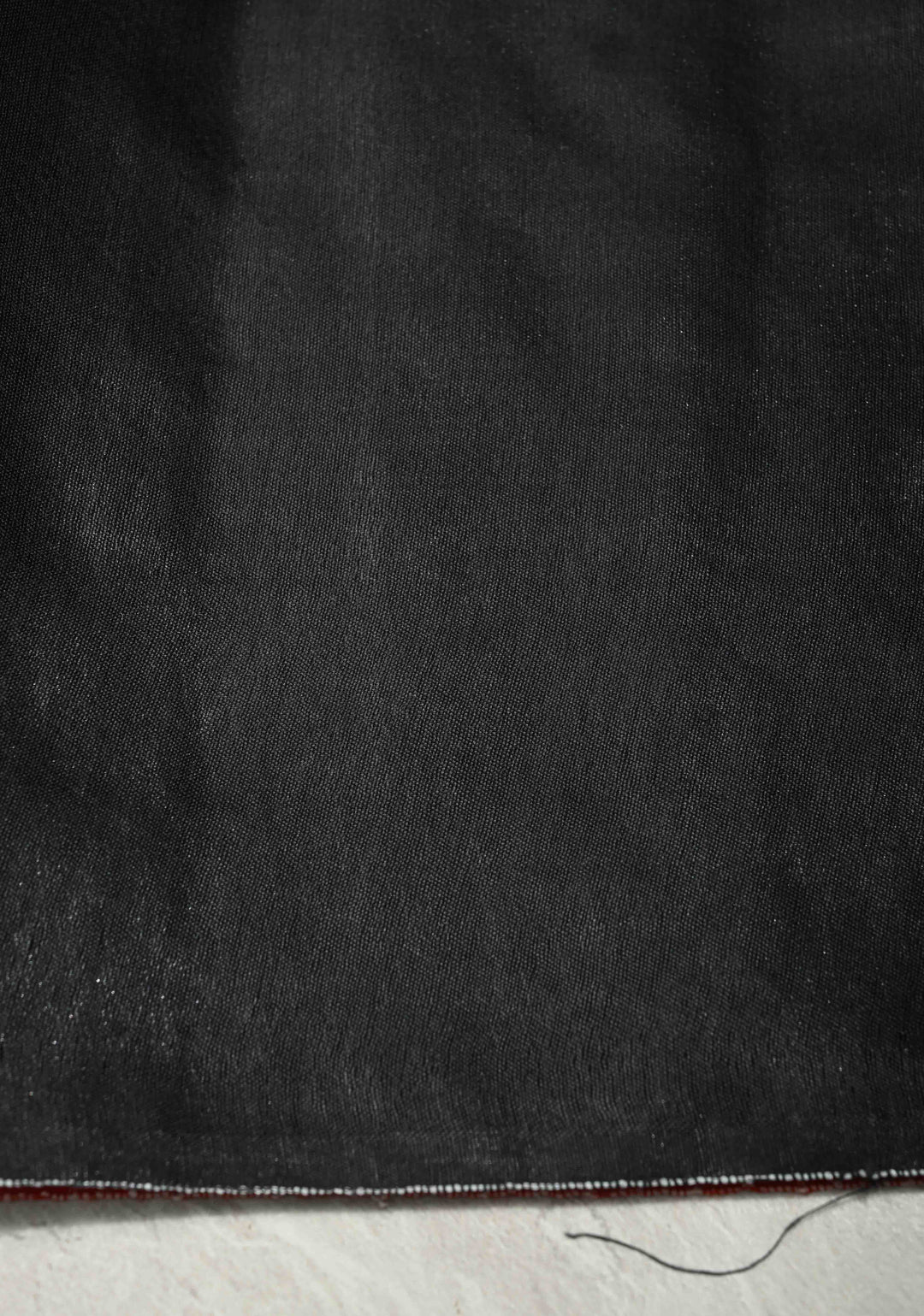 Vermilion Red Borderless Semi Tussar Saree with Thread Horizontal Stripes and Contrast Sequins Pallu