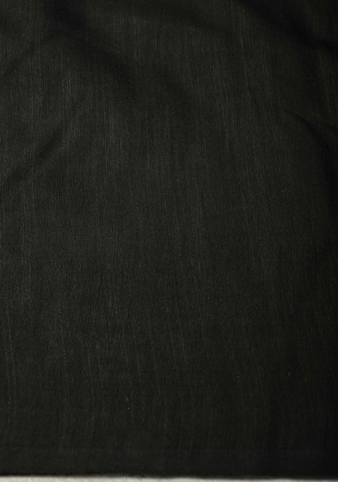Black Borderless Semi Tussar Saree with Zari Polka Dots and Thread Stripes | SHOBITAM