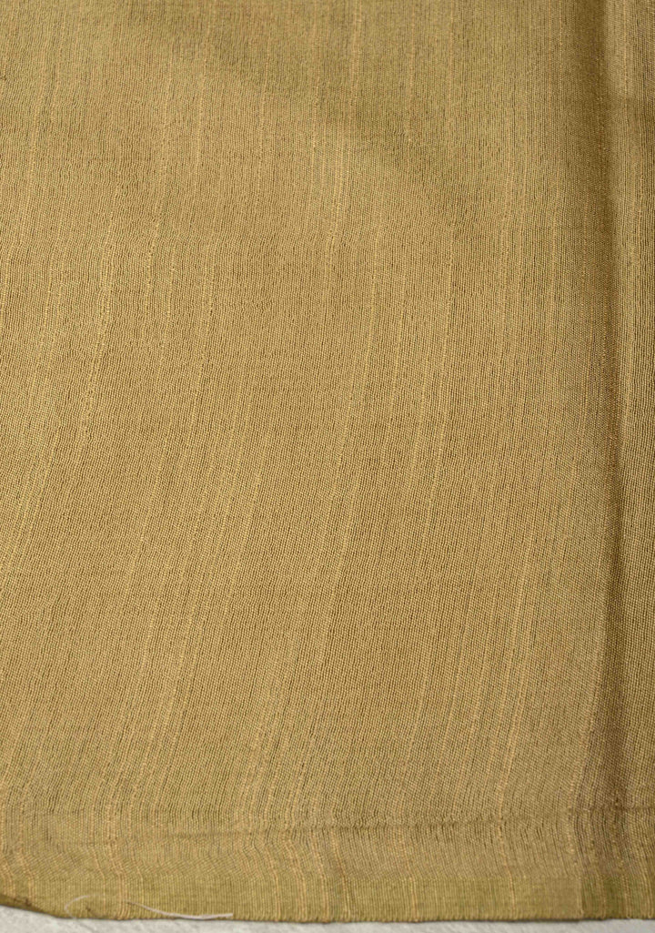Salmon Pink Borderless Semi Tussar Saree with Thread Stripes-Buttas and Contrast Pallu | SHOBITAM
