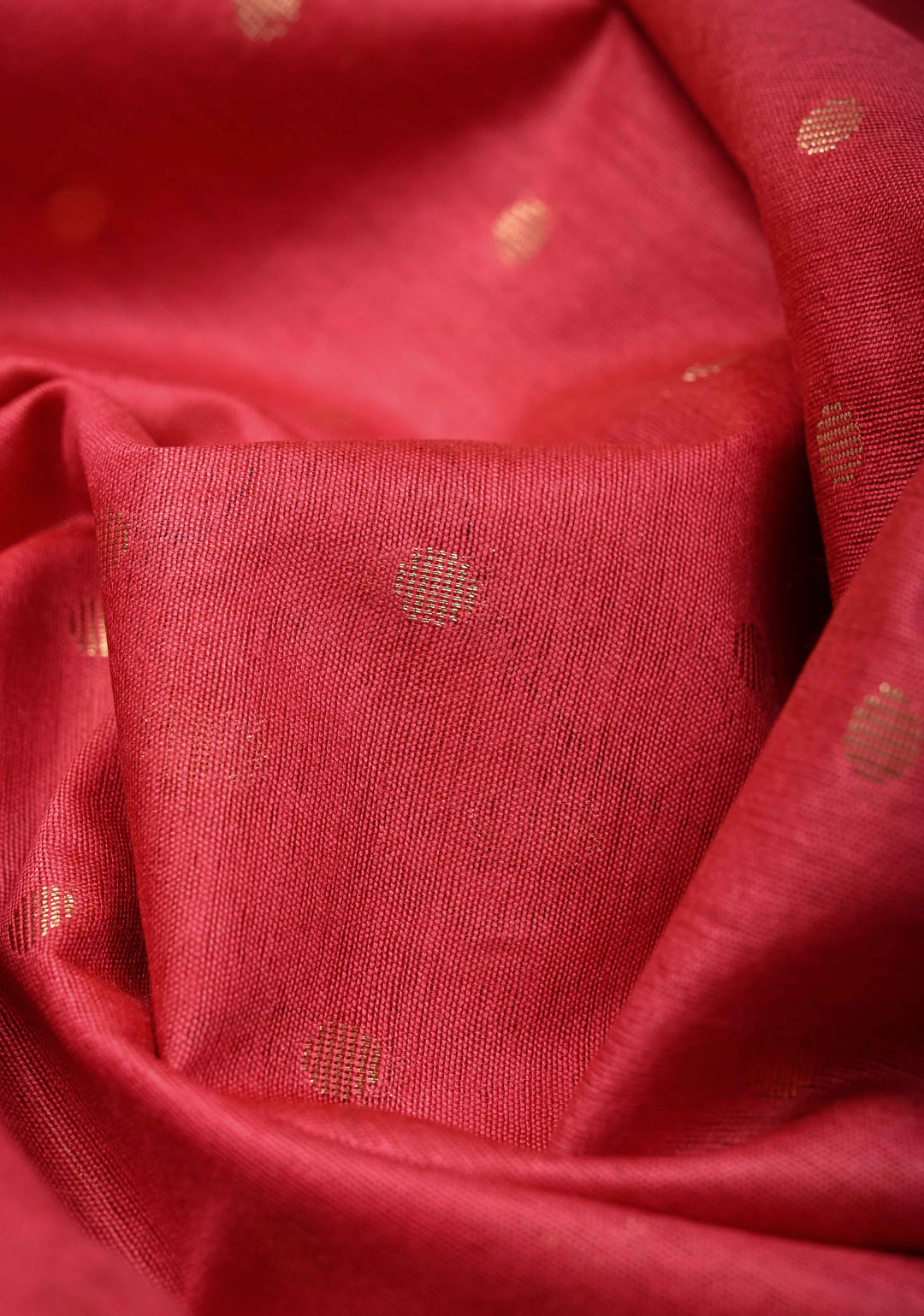 Pink Semi Tussar Saree with Zari Polka Dots and Contrast Zari Border | SHOBITAM