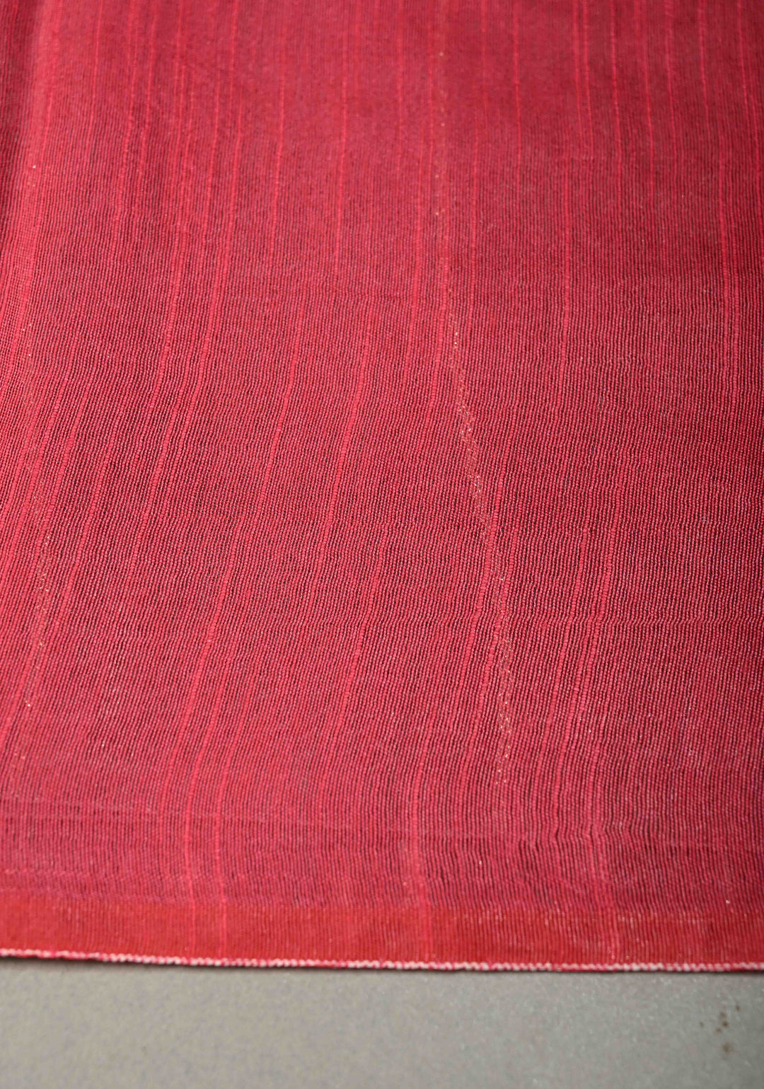 Gray Borderless Semi Tussar Saree with Thread Horizontal Stripes and Contrast Pallu | SHOBITAM