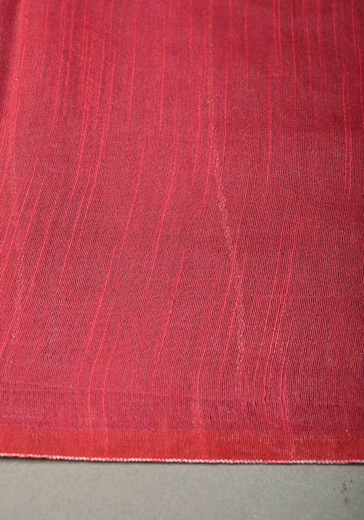 Gray Borderless Semi Tussar Saree with Thread Horizontal Stripes and Contrast Pallu | SHOBITAM