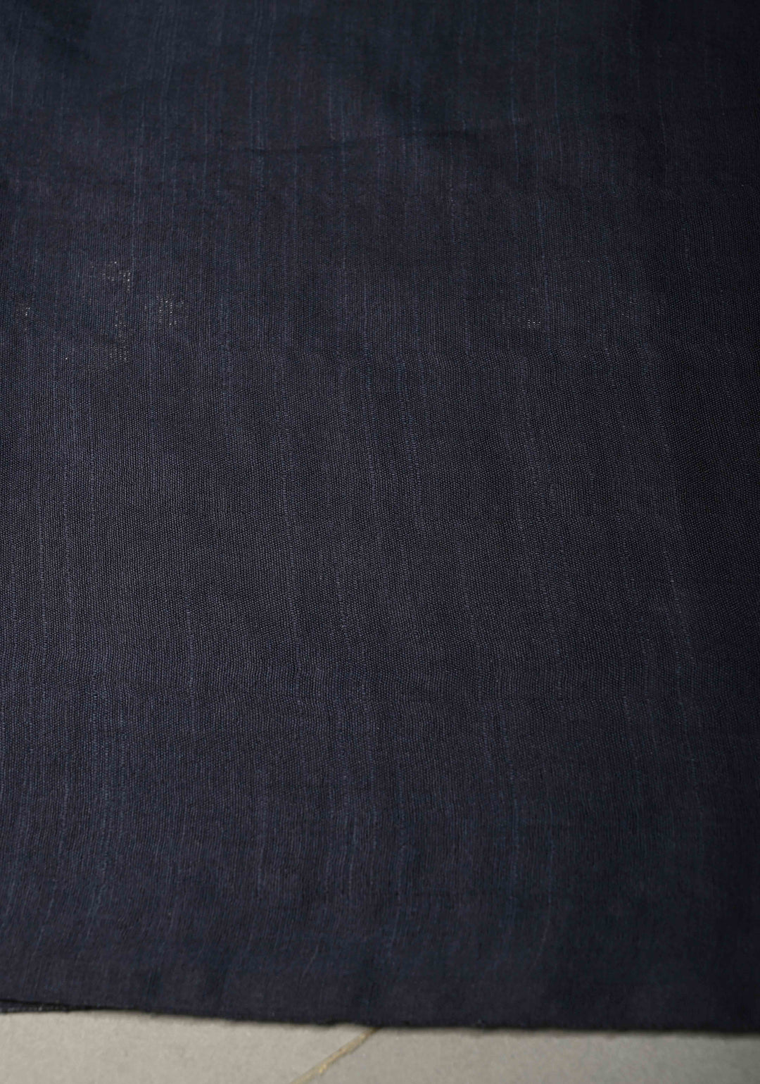 Midnight Blue Borderless Semi Tussar Saree with Thread and Zari Buttas | SHOBITAM
