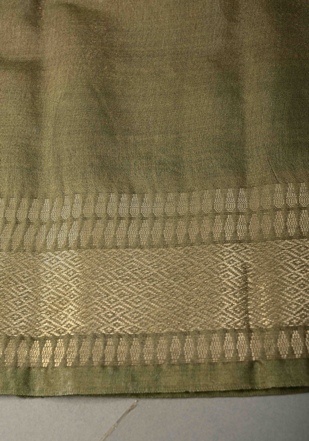 Coffee Brown Semi Tussar Tissue Saree with Contrast Zari Border and Pallu | SHOBITAM