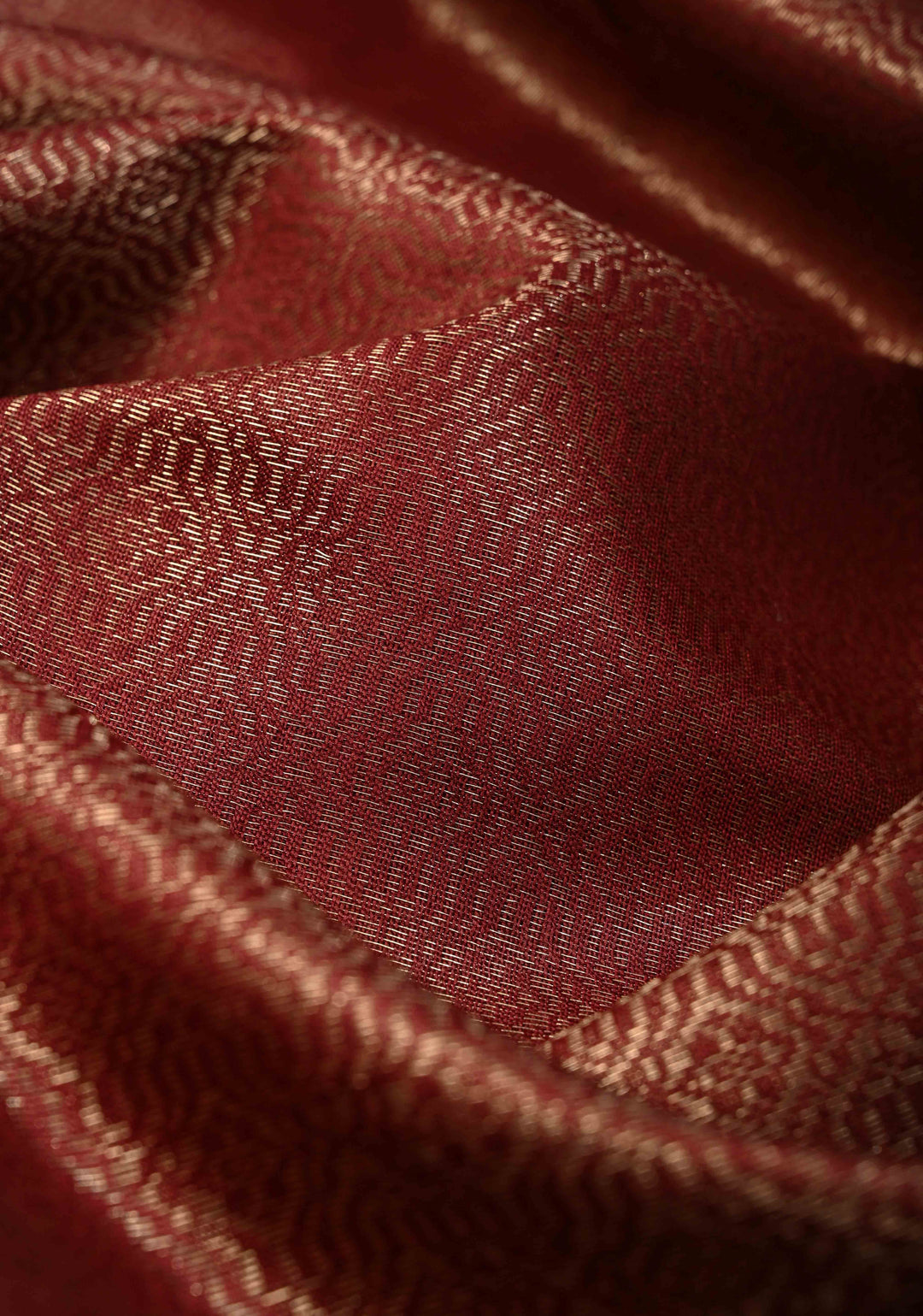 Coffee Brown Semi Tussar Tissue Saree with Contrast Zari Border and Pallu | SHOBITAM