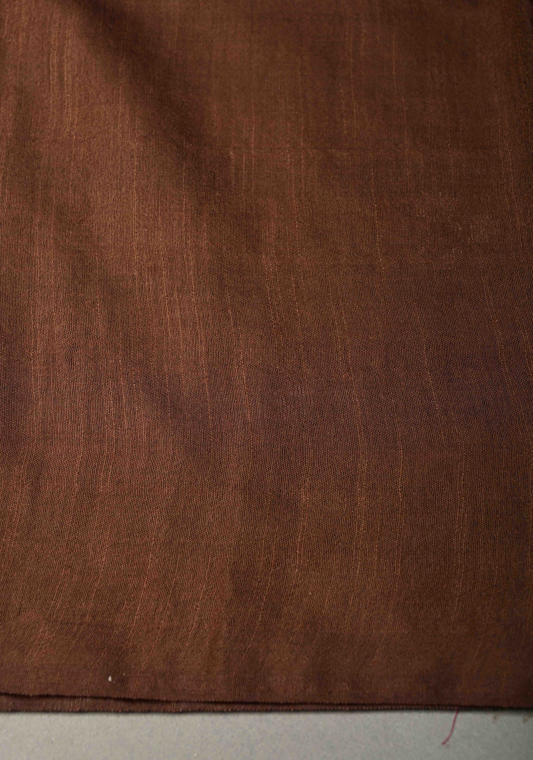Chocolate Brown Borderless Semi Tussar Saree with Thread and Muted Zari Buttas | SHOBITAM