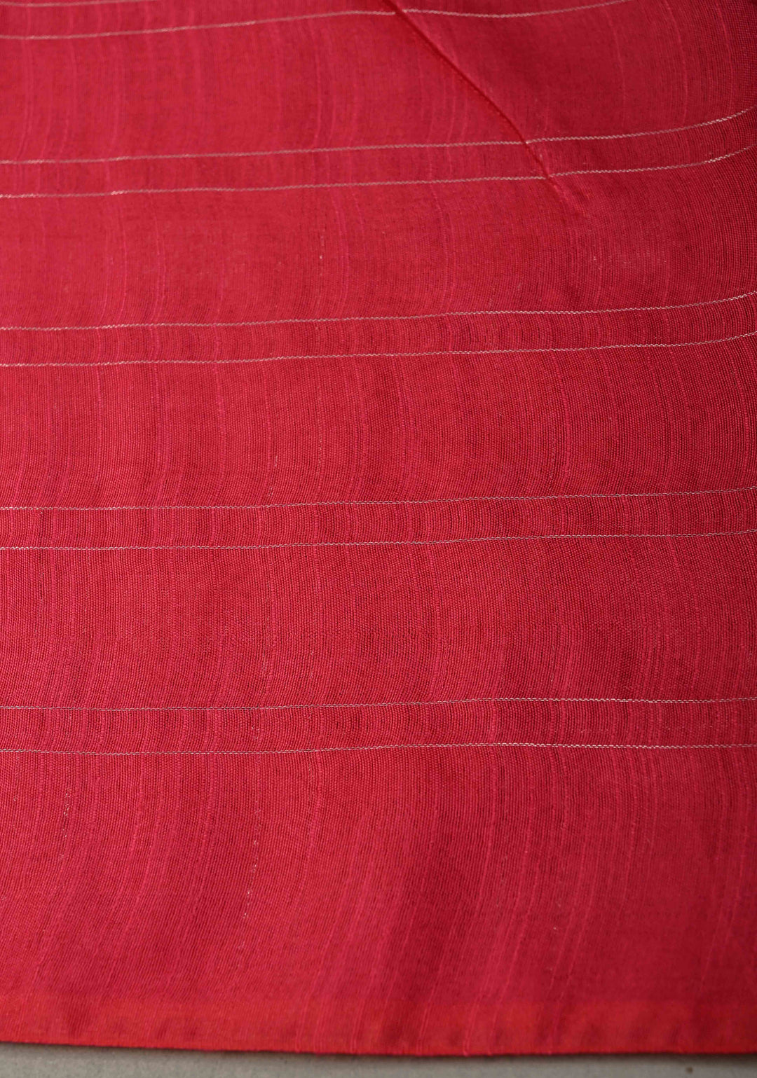 Raspberry Pink Borderless Semi Tussar Saree with Zari Checks and Zari Buttas | SHOBITAM