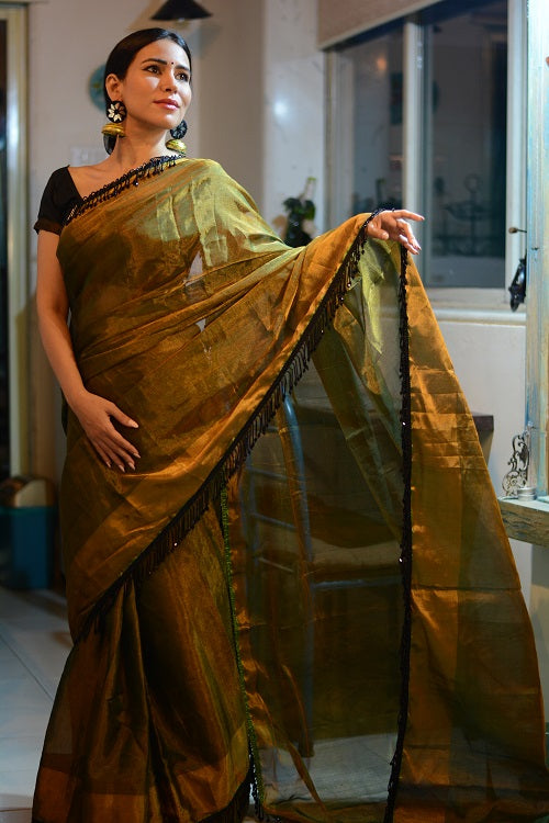 Naaz - Designer Handwoven Tissue Silk Saree | SILK MARK CERTIFIED | SHOBITAM