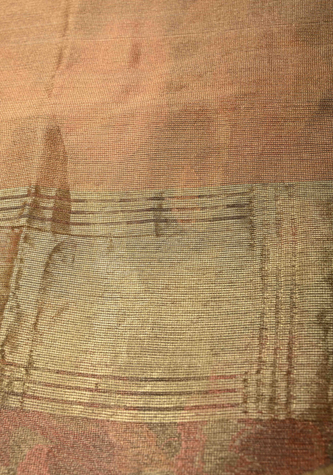 Gold Net Tissue Handloom Silk Saree with Meenakari Floral Jaal Weave | SILK MARK CERTIFIED