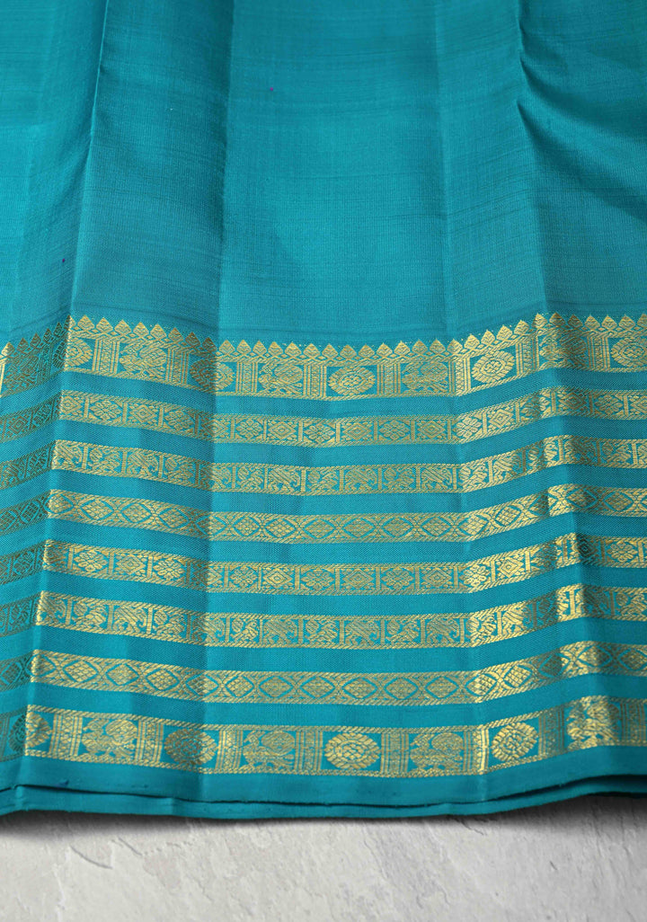 Lilac Purple Korvai Kanjivaram Pure Silk Saree with Zari Buttas and Contrast Zari Border | SILK MARK CERTIFIED