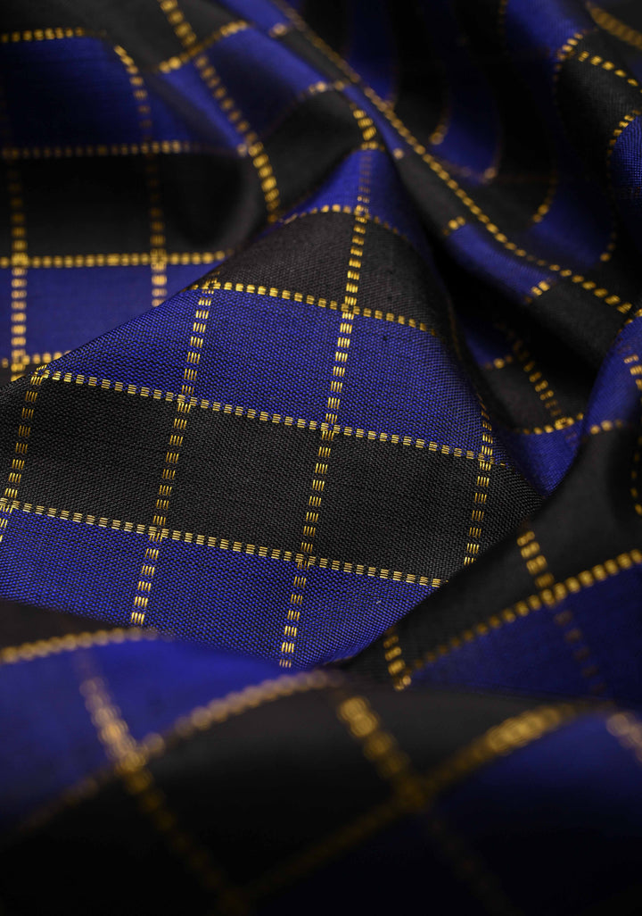 Purple-Betel Nut Brown Kanjivaram Pure Silk Saree with Zari Checks and Rettaipet  Border | SILK MARK CERTIFIED