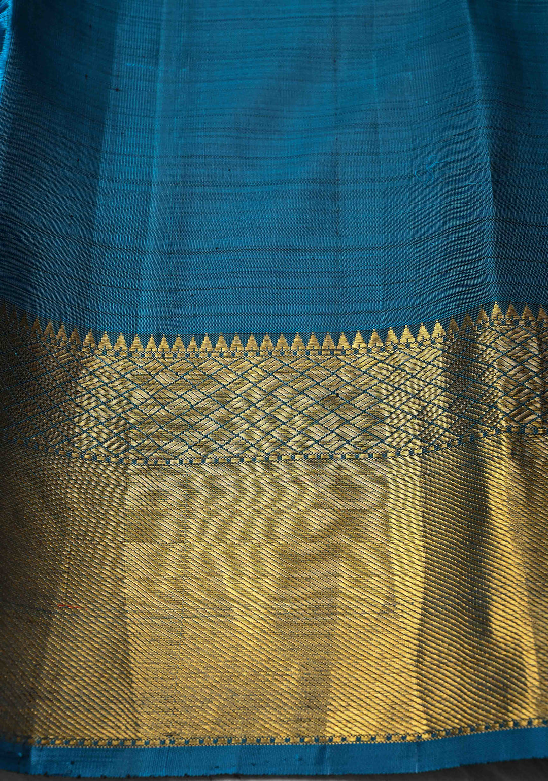 Heritage Podi Kattam Zari checks and Gandaberunda Buttas on Rust Brown Pure Silk Kanjivaram Saree with Panel Border | Silk Mark Certified