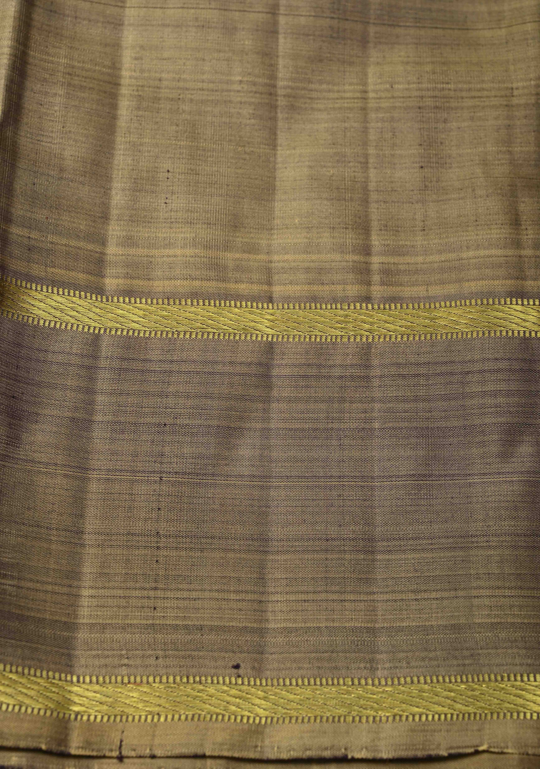 Dark Plum-Taupe Kanjivaram Pure Silk Saree with Zari Checks and Rettaipet Border | SILK MARK CERTIFIED