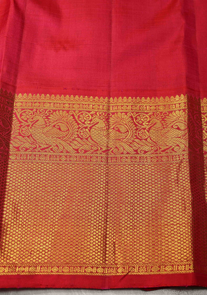 Navy Blue  Korvai Kanjivaram Pure Silk Saree with Zari Buttas  and Contrast Zari Border | SILK MARK CERTIFIED