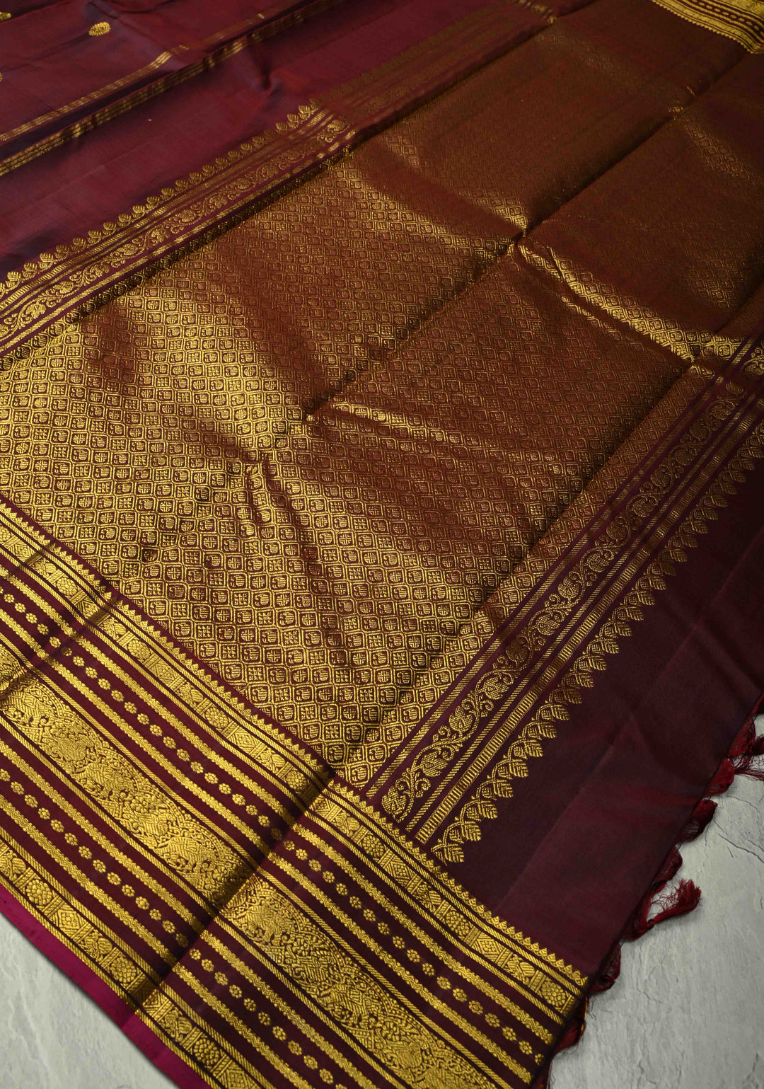 Kanchana Kanjivaram Pure Silk Saree with Zari Buttas and Zari Border | SILK MARK CERTIFIED