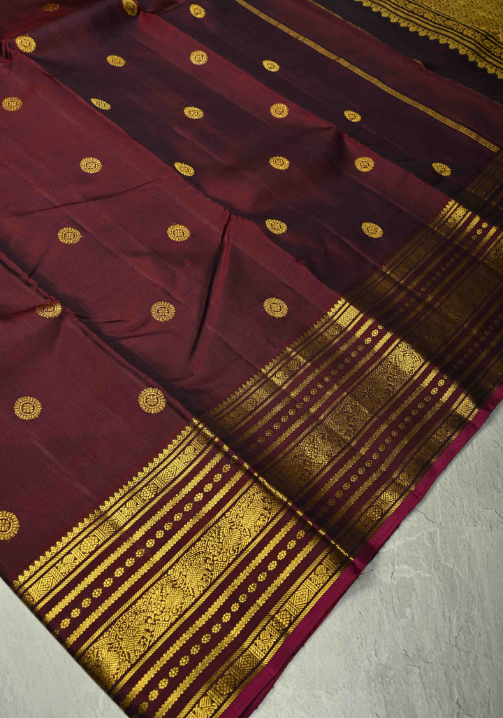 Kanchana Kanjivaram Pure Silk Saree with Zari Buttas and Zari Border | SILK MARK CERTIFIED