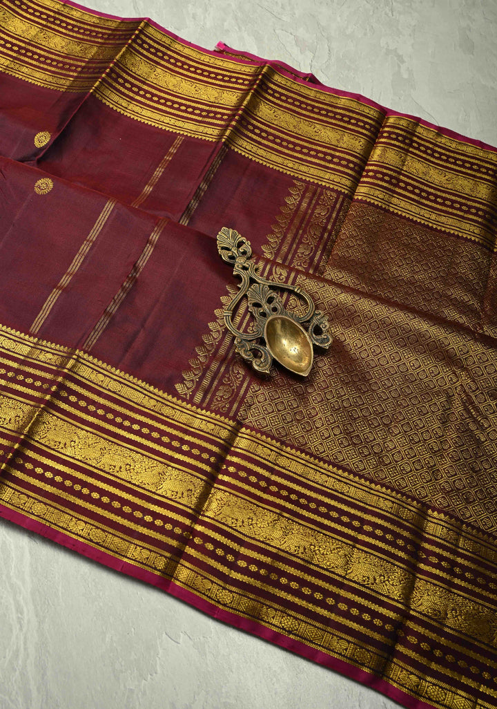 Kanchana Kanjivaram Pure Silk Saree with Zari Buttas and Zari Border | SILK MARK CERTIFIED