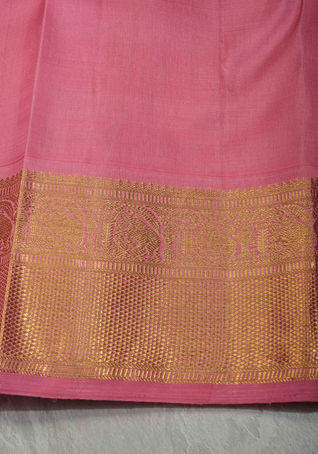 Korvai Ink Blue Kanjivaram Pure Silk Saree with Vairaoosi Zari Stripes and Contrast Zari Border | SILK MARK CERTIFIED | SHOBITAM
