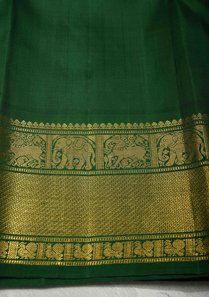 Blood Red Korvai Kanjivaram Pure Silk Saree with Zari Buttas and Contrast Zari Border | SILK MARK CERTIFIED