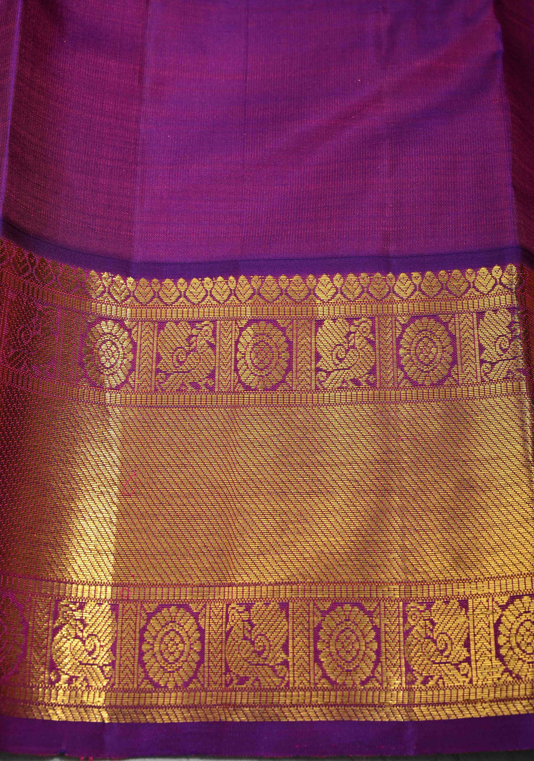 Parrot Green Dual Tone Korvai Kanjivaram Pure Silk Saree with Zari Buttas and Contrast Wide Zari Border | SILK MARK CERTIFIED