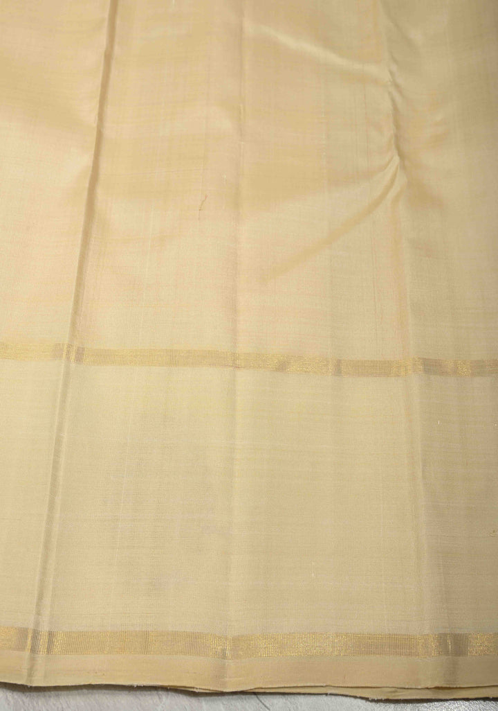 Korvai Weave Pink Kanjivaram Pure Silk Saree with Zari Buttas and Contrast Zari Peacock Motifs on Border | SILK MARK CERTIFIED