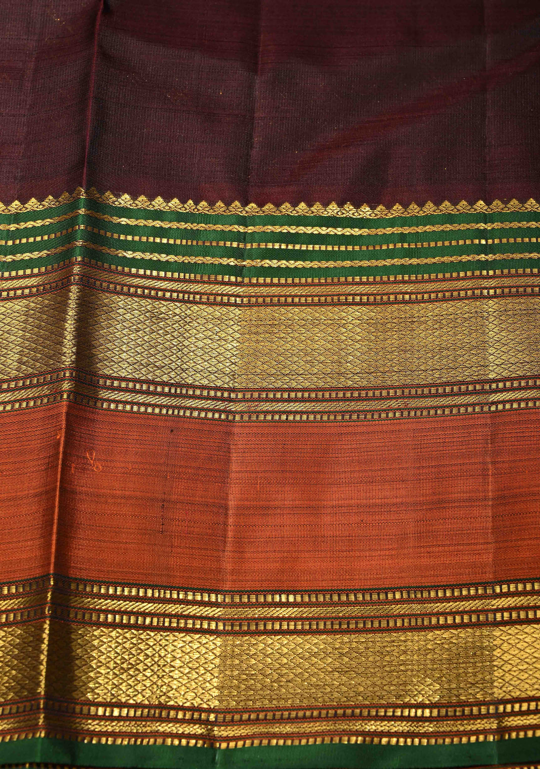 Sage Green Pure Kanjivaram Silk saree with Zari Buttas and Contrast Zari Border| SILK MARK CERTIFIED