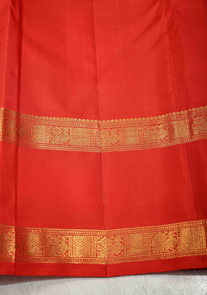 Sapphire Blue  Korvai Kanjivaram Pure Silk Saree with Zari Buttas and Contrast Rettaipet Zari Border | SILK MARK CERTIFIED