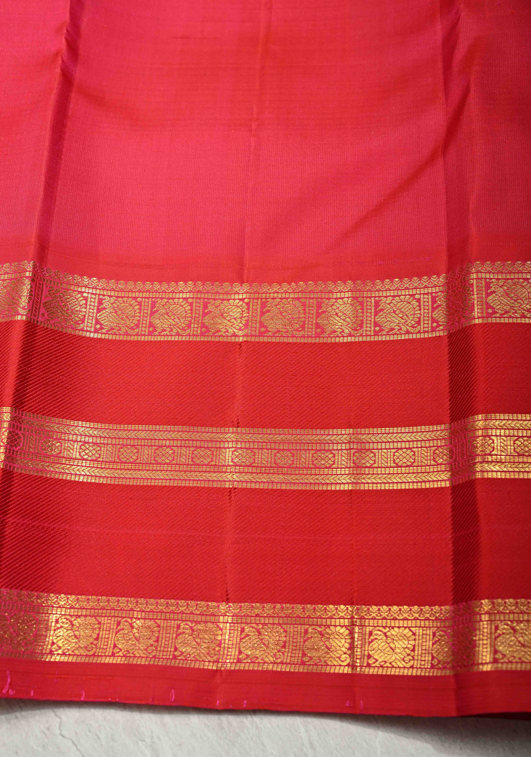 Dark Voilet Kanjivaram Pure Silk Saree with Zari Buttas and Korvai Contrast Border | SILK MARK CERTIFIED