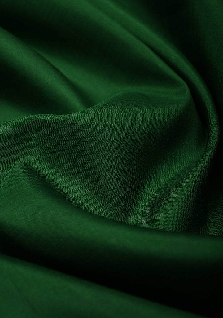 Bright Green Pure Kanjivaram Silk Saree with Korvai Border| SILK MARK CERTIFIED