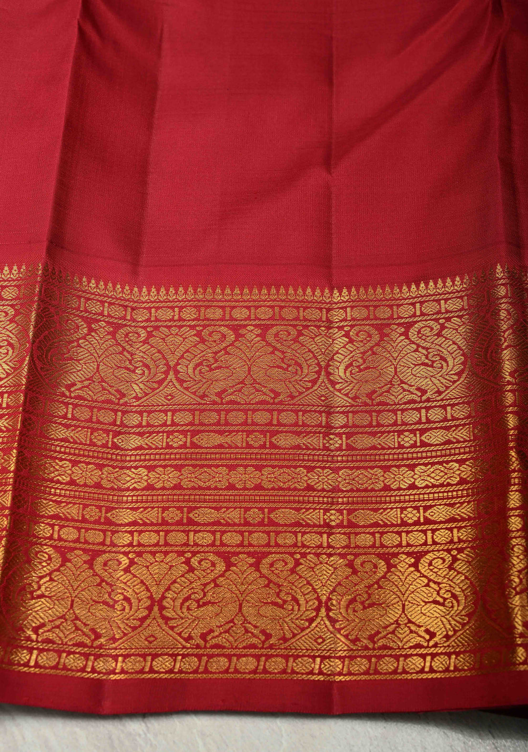 Bottle Green Pure Kanjivaram Silk Saree with Zari Buttas and Contrast Zari Border | SILK MARK CERTIFIED