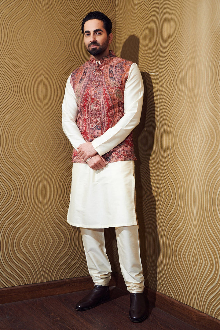 Ayushmaan Khurana in Half Paisley Vintage Jacket, Kurta Set | SHOBITAM