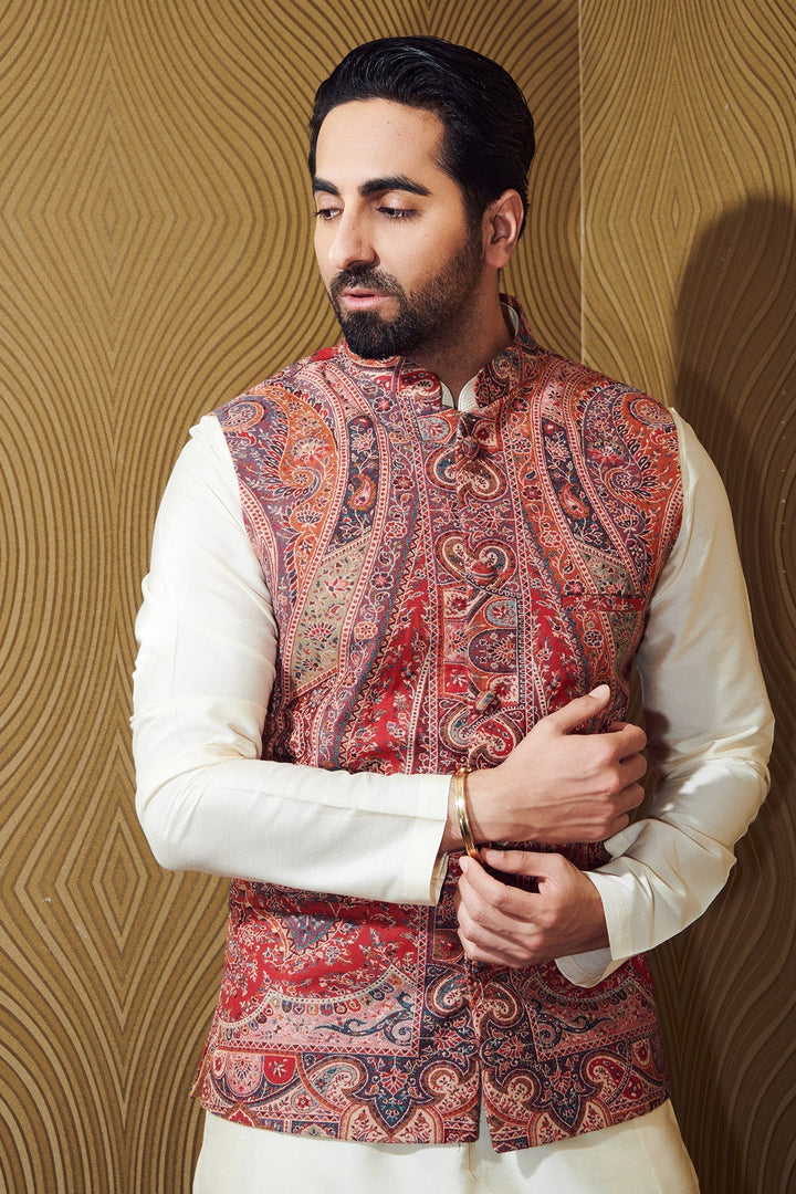 Ayushmaan Khurana in Half Paisley Vintage Jacket, Kurta Set | SHOBITAM