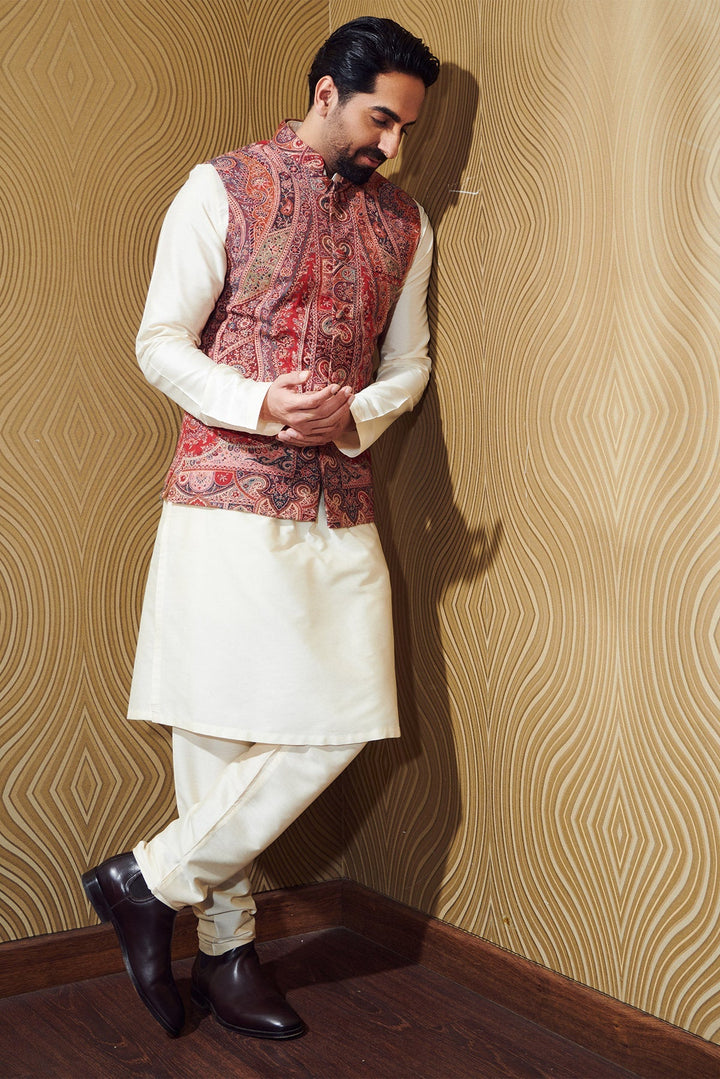 Ayushmaan Khurana in Half Paisley Vintage Jacket, Kurta Set | SHOBITAM