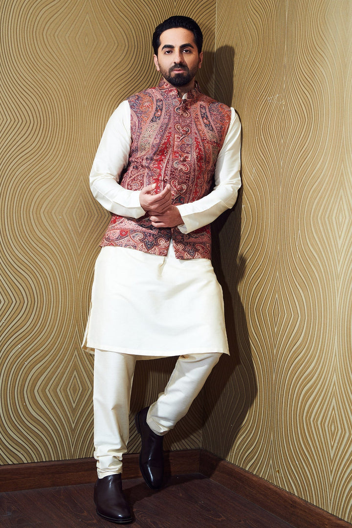 Ayushmaan Khurana in Half Paisley Vintage Jacket, Kurta Set | SHOBITAM